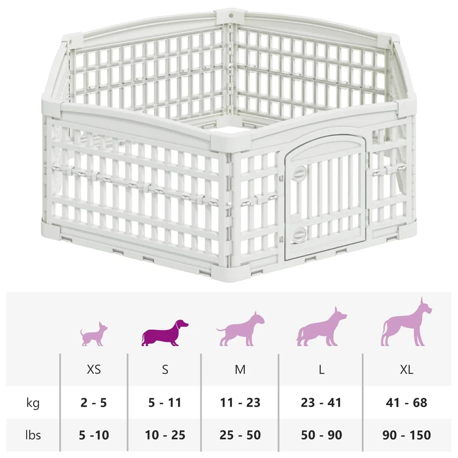 Parc de Jeu pour Chiens à 6 Panneaux 122 x 106,5 x 40 cm Blanc - 8