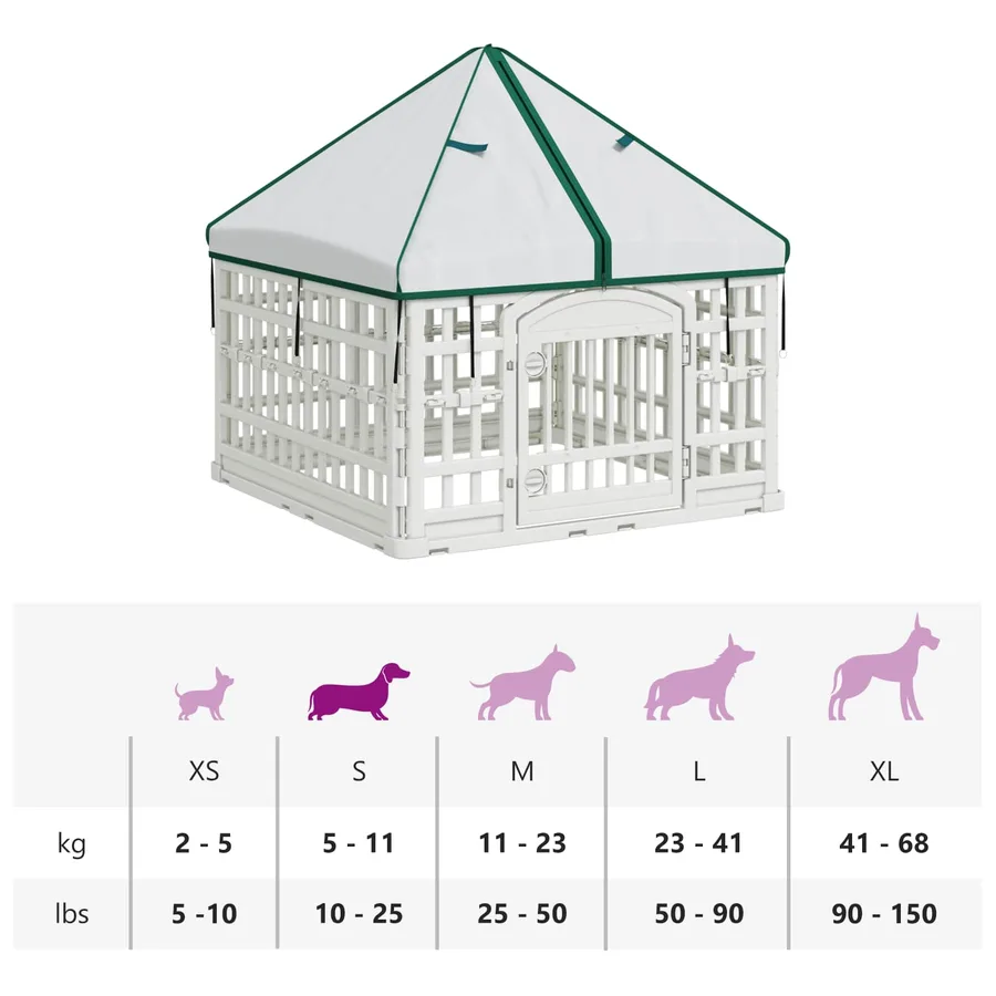 Panneau de jeu pour chien 4 panneaux avec toit 88 x 88 x 112 cm - 8