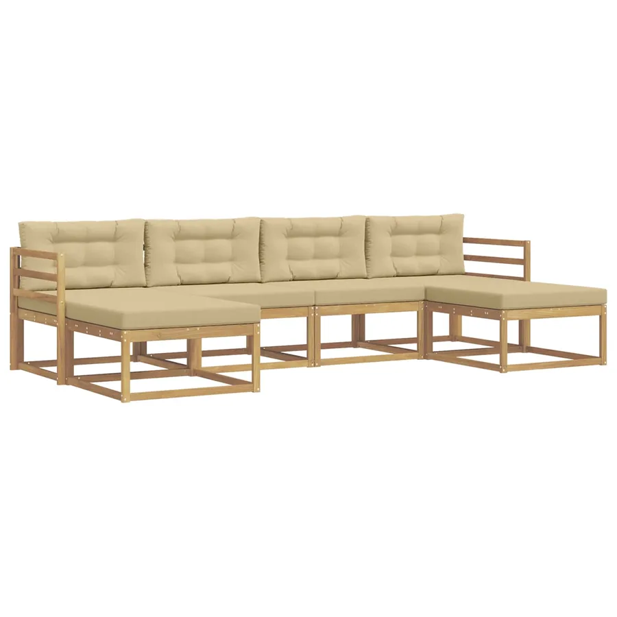 Ensemble de canapés d'extérieur 6 pc Blanc et Beige - 2