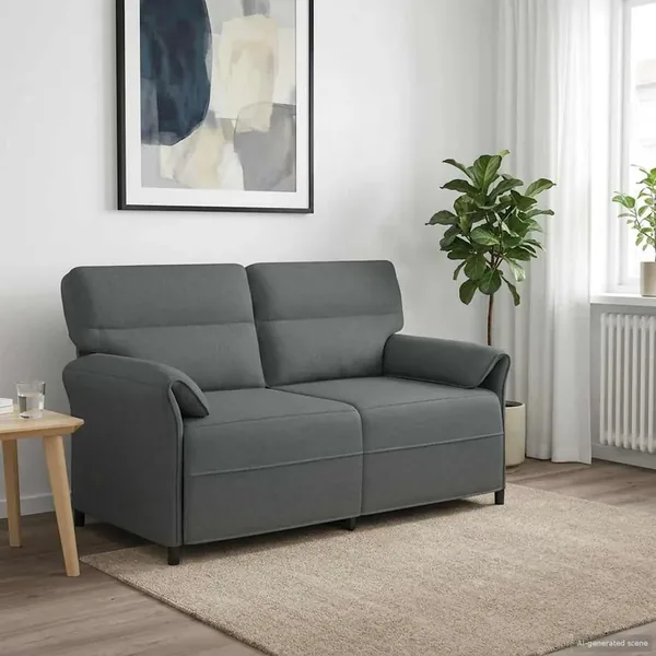 Canapé 100% polyester, cadre en métal, MDF, Contreplaqué
