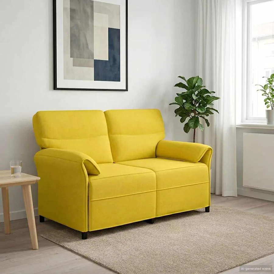 Canapé 100% polyester, cadre en métal, MDF, Contreplaqué
