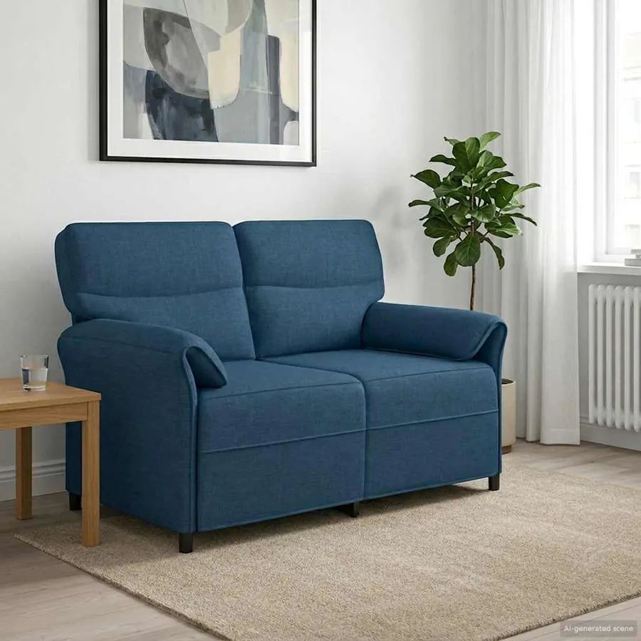 Canapé 100% polyester, cadre en métal, MDF, Contreplaqué