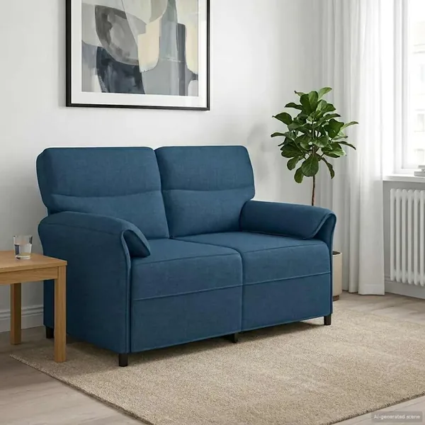 Canapé 100% polyester, cadre en métal, MDF, Contreplaqué