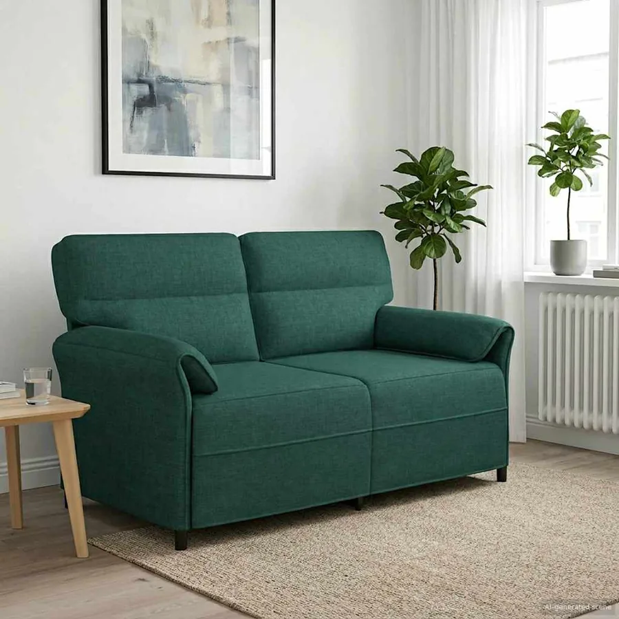 Canapé 100% polyester, cadre en métal, MDF, Contreplaqué