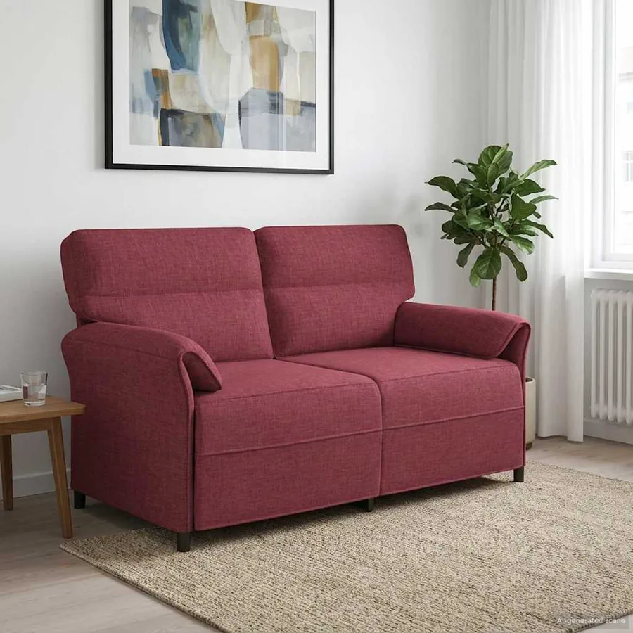 Canapé 100% polyester, cadre en métal, MDF, Contreplaqué