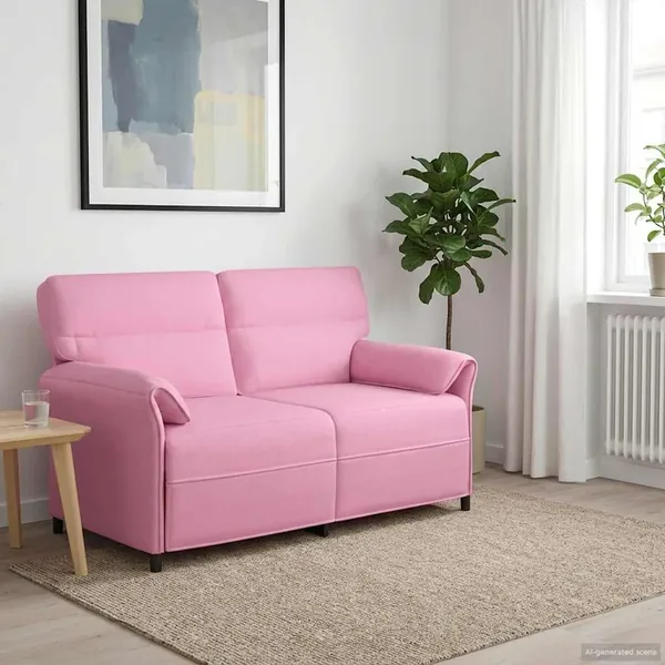 Canapé 100% polyester, cadre en métal, MDF, Contreplaqué