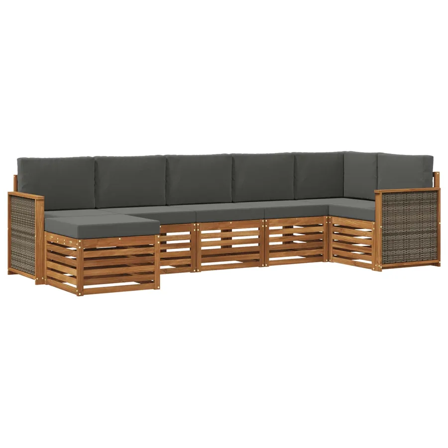 Ensemble de canapé d'angle 6 pcs Naturel et Anthracite - 2