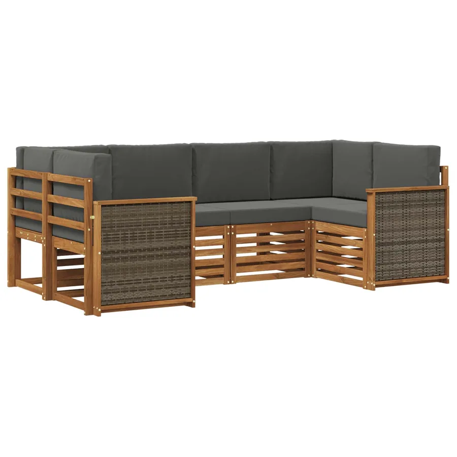 Ensemble de canapé d'angle 5 pcs Naturel et Anthracite - 2