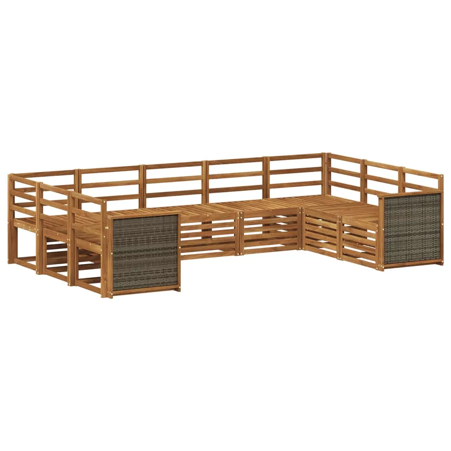 Ensemble de canapé d'angle 7 pcs Naturel Bois d'Acacia Massif - 2