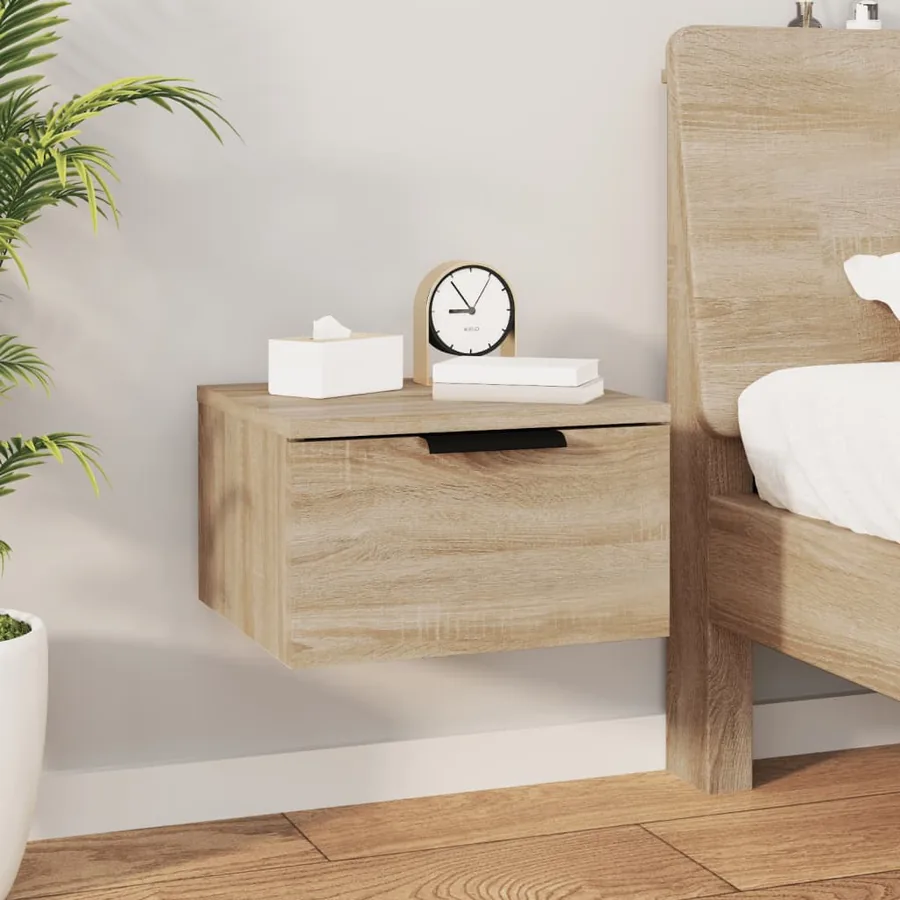 Tables de chevet murales 2 pcs Chêne sonoma 34x30x20 cm - 3