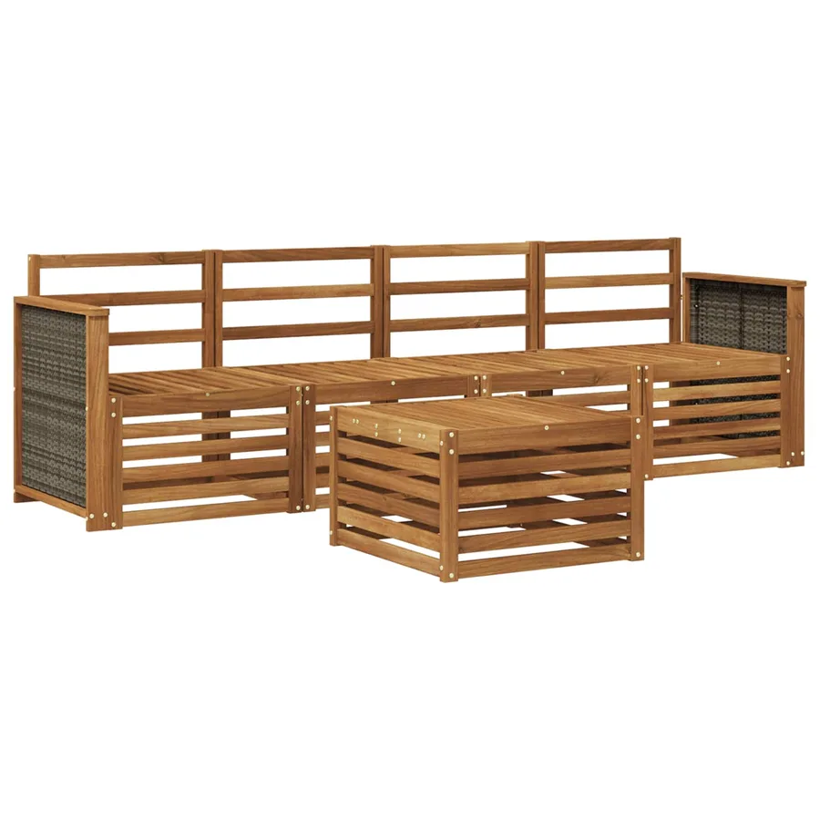 Ensemble de canapés d'extérieur 5 pcs Naturel - 2