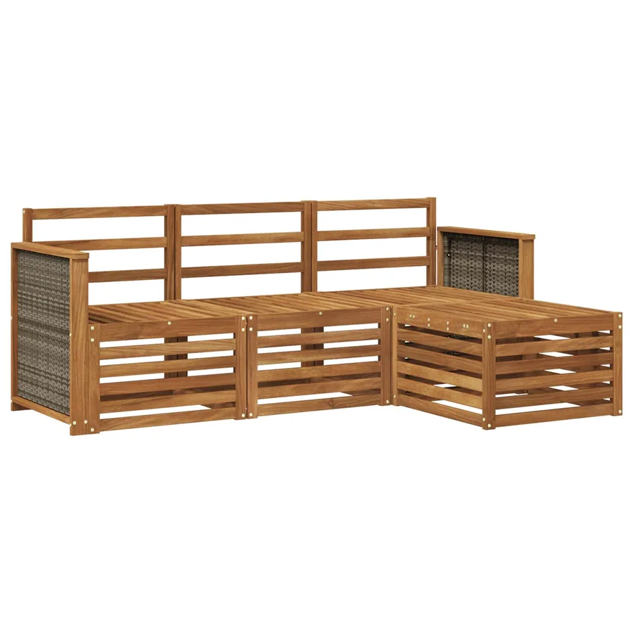 Ensemble de canapés d'extérieur 4 pcs Naturel - 2