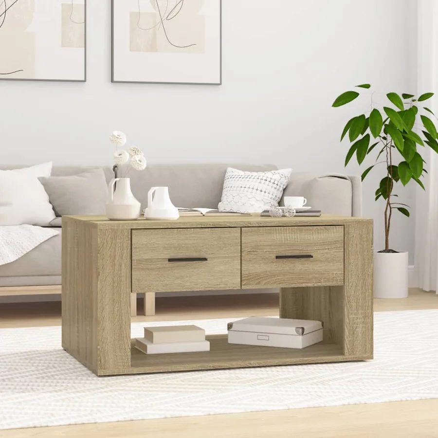 Table basse Chêne sonoma 80x50x40 cm Bois d'ingénierie