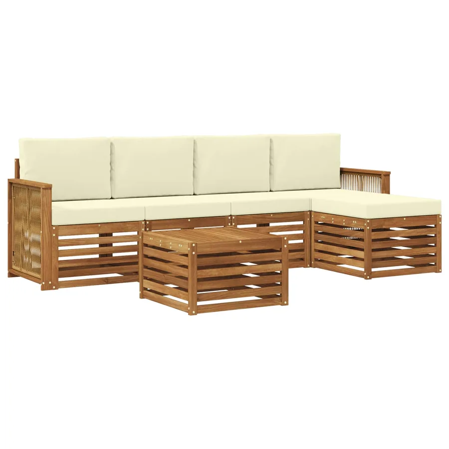 Ensemble de canapés d'extérieur 6 pcs Naturel et Crème - 2