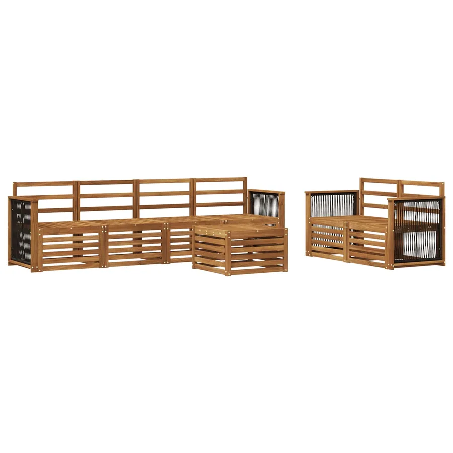 Ensemble de canapés d'extérieur 7 pcs Naturel - 2