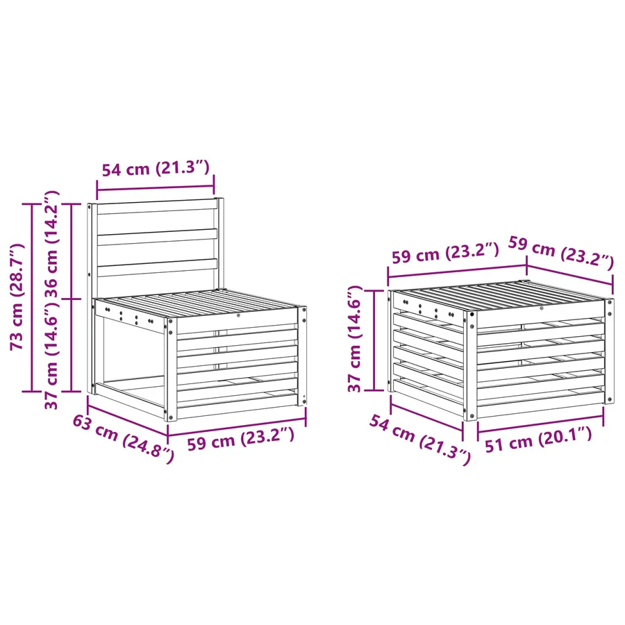 Ensemble de canapés d'extérieur 7 pcs Naturel - 9