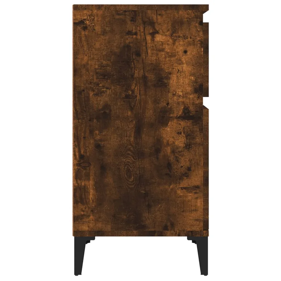 Tables de chevet 2 pcs chêne fumé 40x35x70 cm - 7