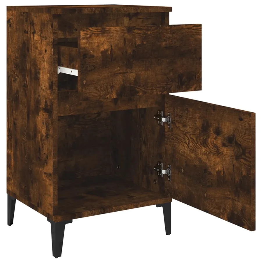 Tables de chevet 2 pcs chêne fumé 40x35x70 cm - 8