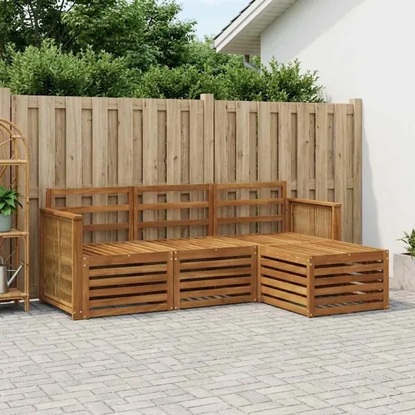Ensemble de canapés d'extérieur 4 pcs Naturel