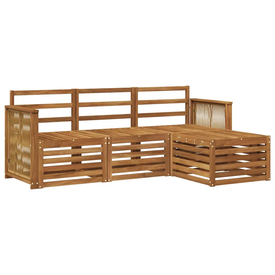 Ensemble de canapés d'extérieur 4 pcs Naturel - 2