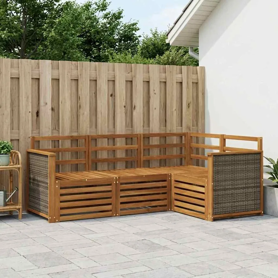 Ensembles de canapés 4 pcs Bois d'Acacia Massif