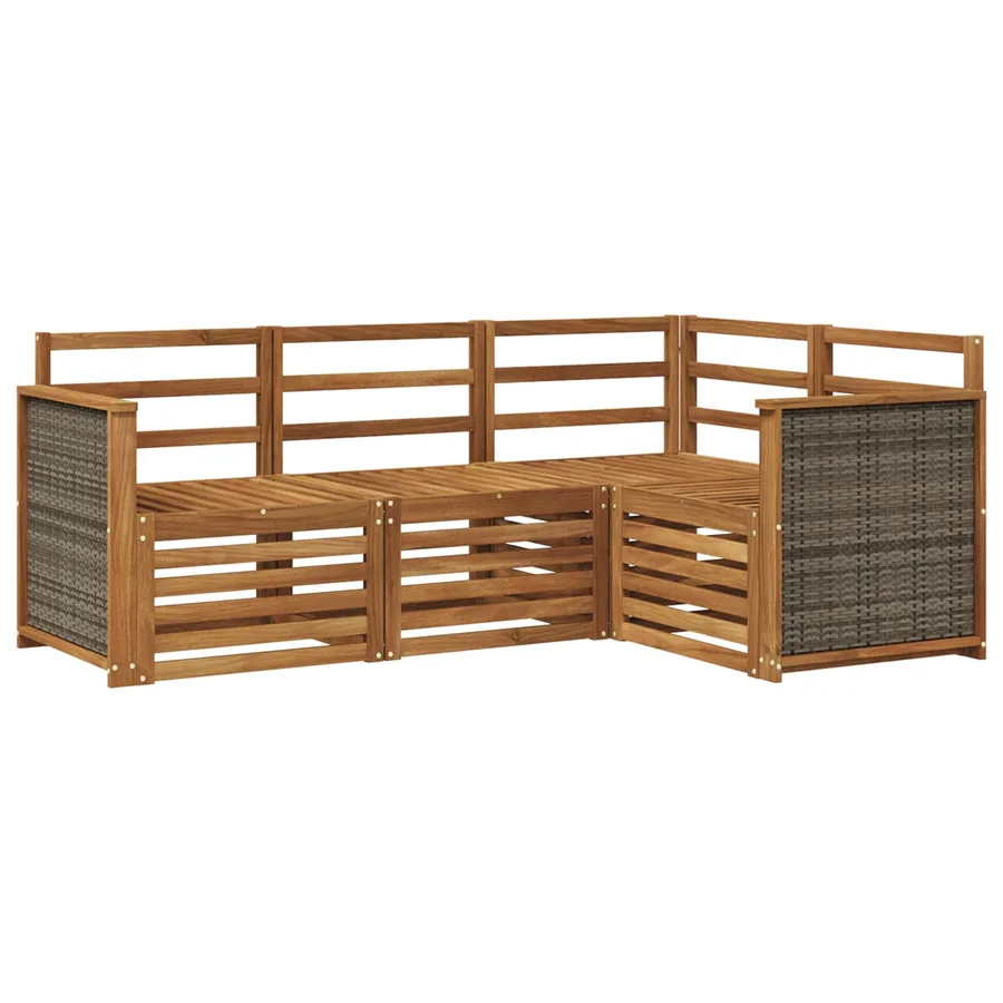 Ensembles de canapés 4 pcs Bois d'Acacia Massif - 2