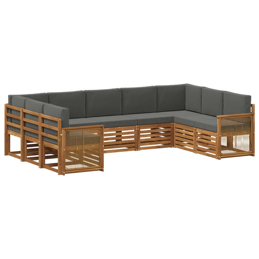 Ensemble de canapé d'angle 7 pcs Naturel et Anthracite - 2