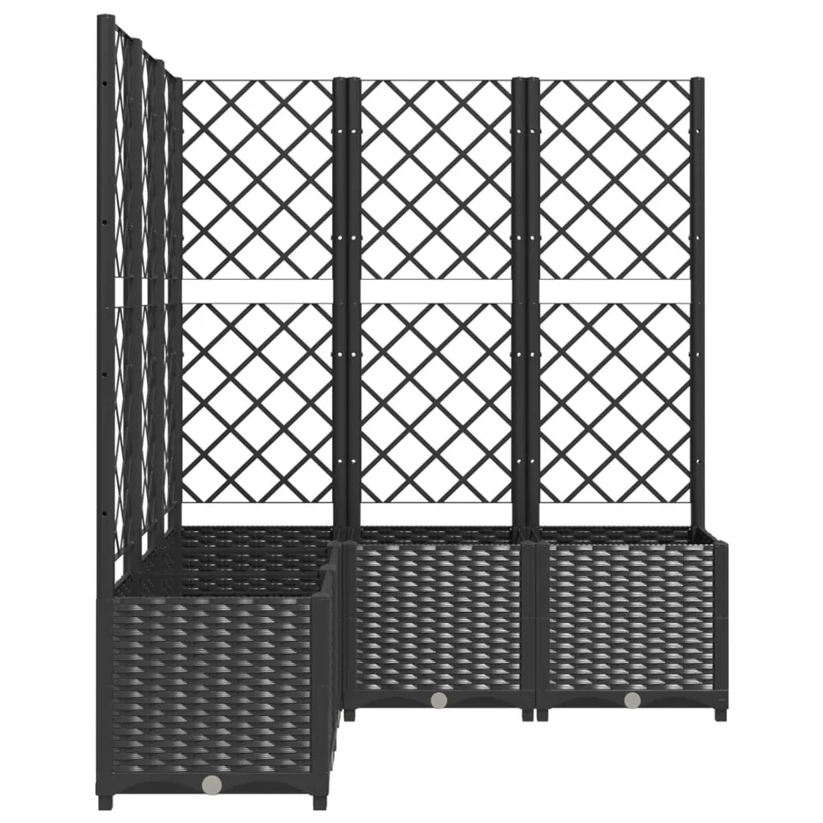 Jardinière avec treillis Noir 120x120x136 cm PP - 5