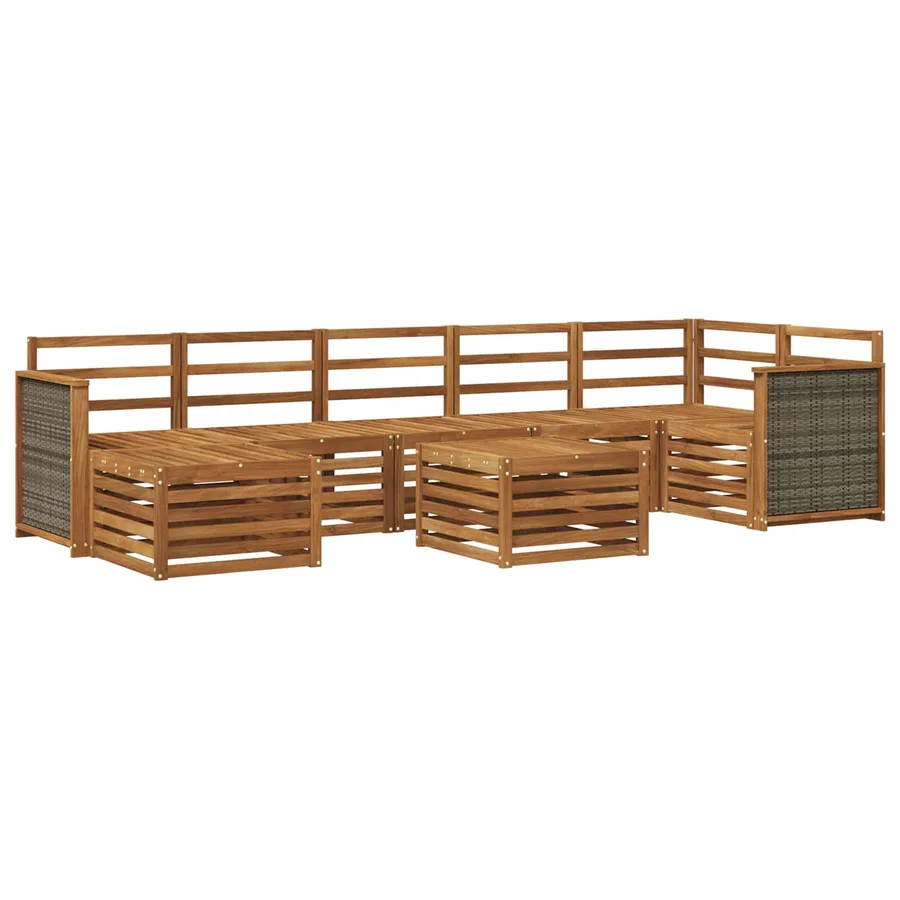 Ensemble de canapés d'extérieur 7 pcs Naturel - 2