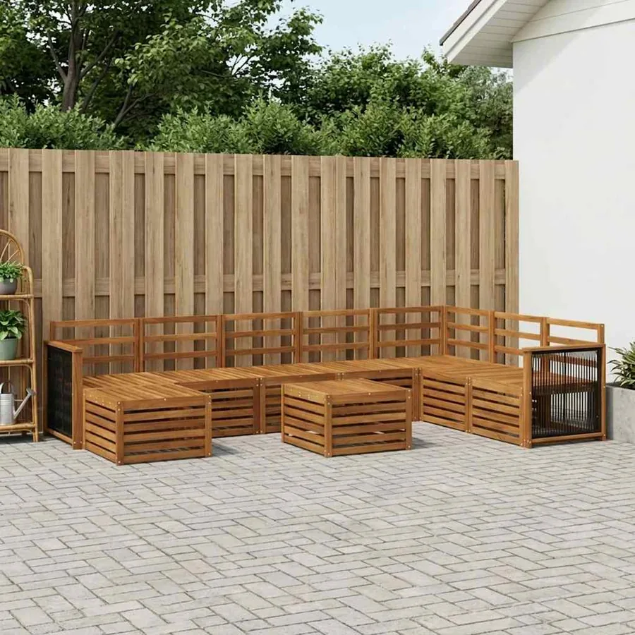Ensemble de canapés d'extérieur 7 pcs Naturel