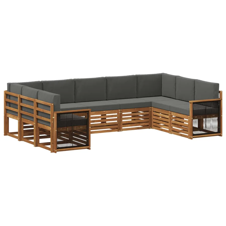 Ensemble de canapé d'angle 7 pcs Naturel et Anthracite - 2