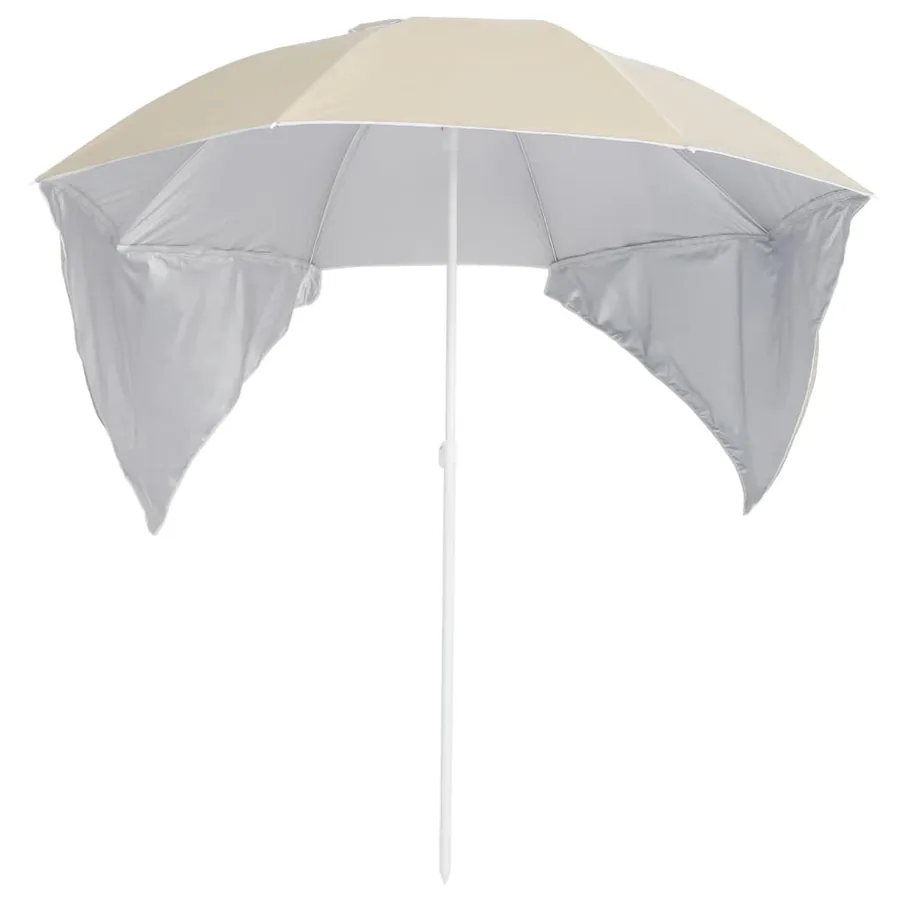 Parasol de plage avec parois latérales sable 215 cm - 2