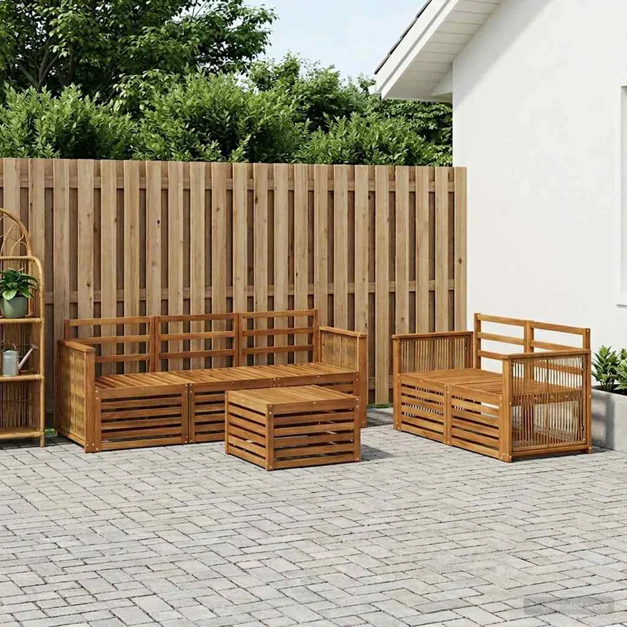 Ensembles de canapés 6 pcs Bois d'Acacia Massif