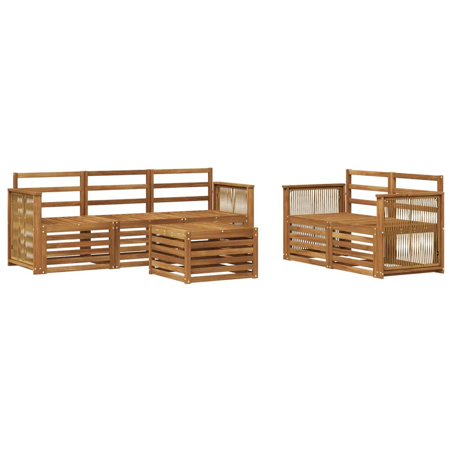Ensembles de canapés 6 pcs Bois d'Acacia Massif - 2