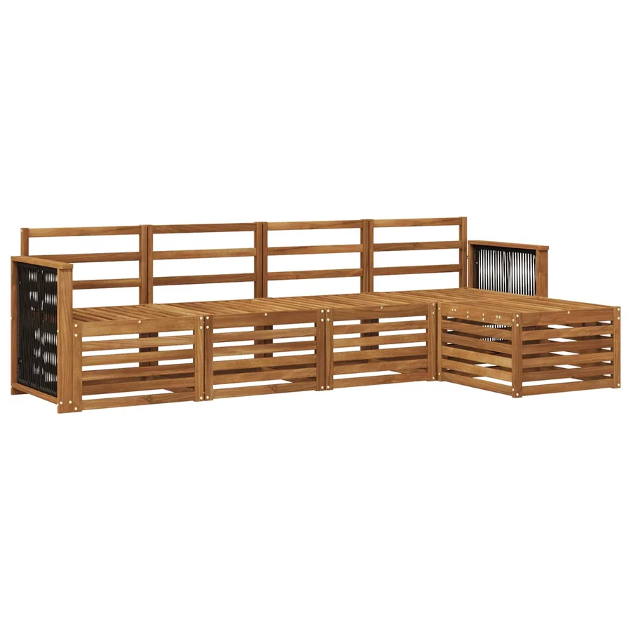 Ensemble de canapés d'extérieur 5 pcs Naturel - 2