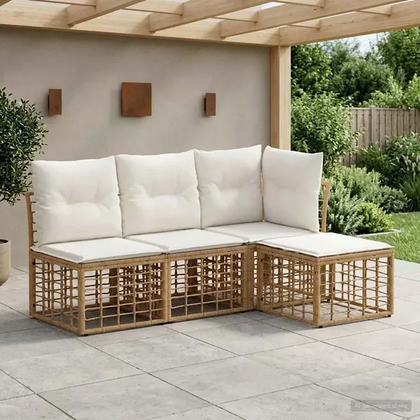 Ensemble de canapés d'extérieur Naturel Polyester