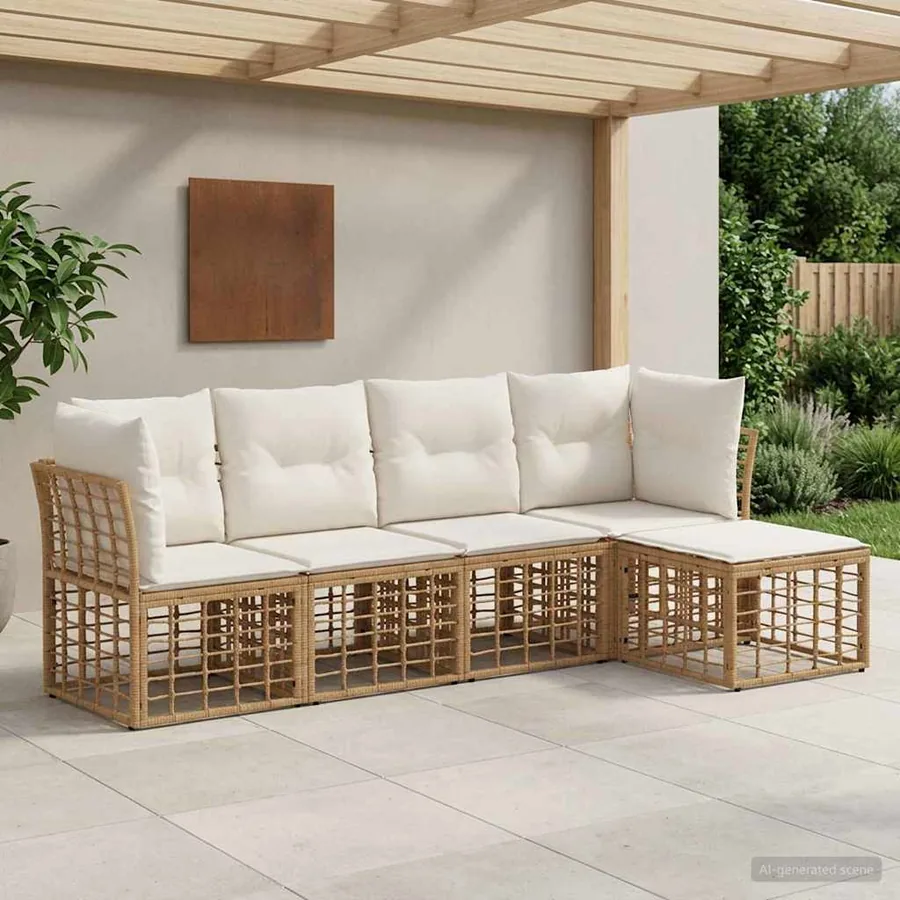 Ensemble de canapés d'extérieur Naturel Polyester