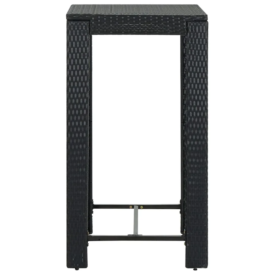 Ensemble de bar de jardin 5 pcs et coussins Résine tressée Noir - 7