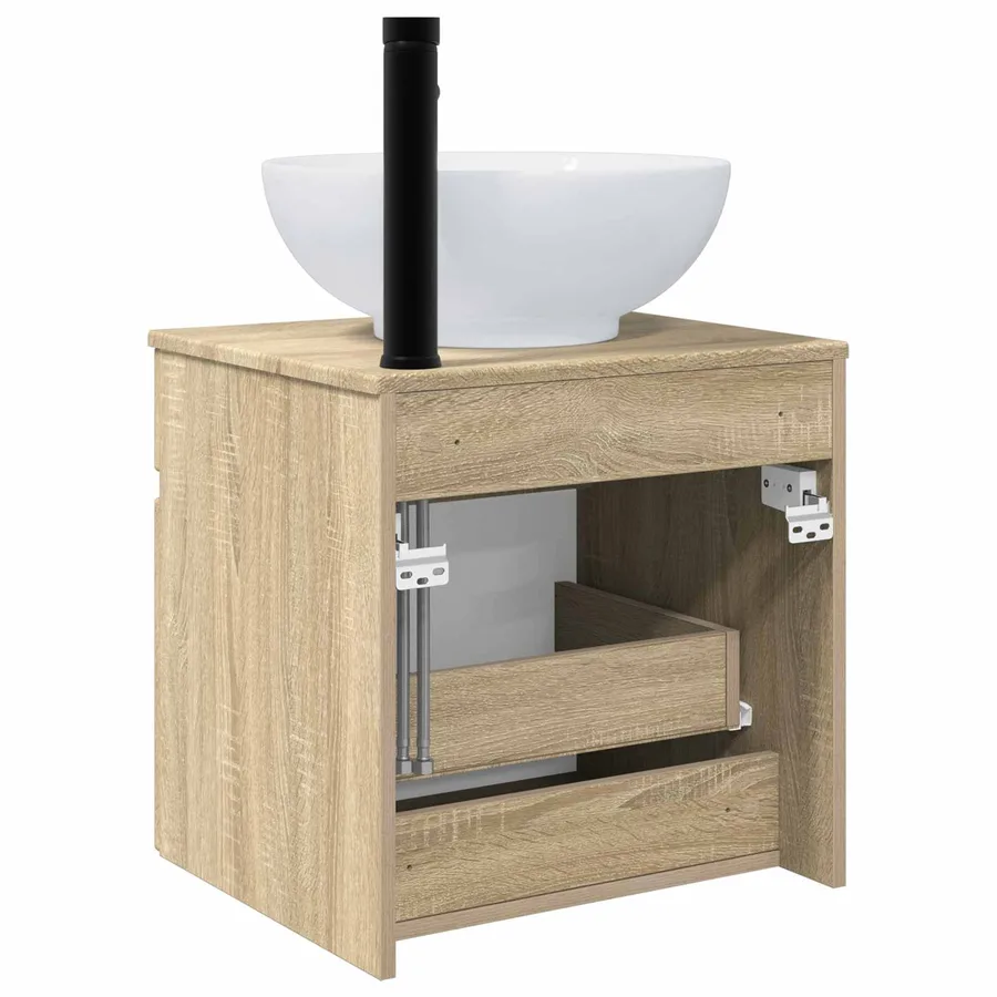 Meuble de lavabo mural Chêne Sonoma 49 x 44,5 x 66,5 cm - 4