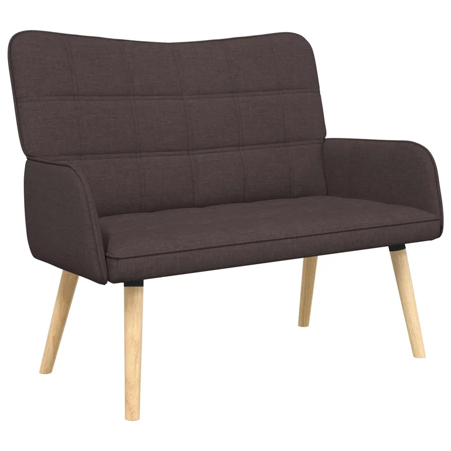 Sofa 2 places Marron foncé 115 x 61 x 87 cm Tissu - 2
