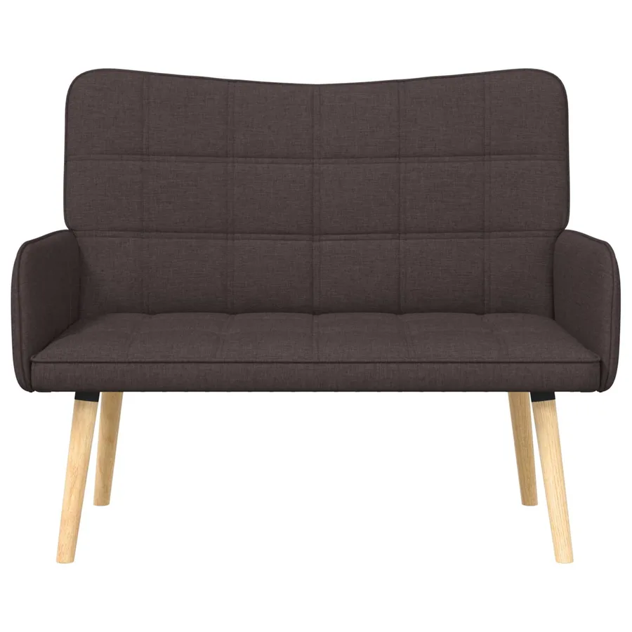Sofa 2 places Marron foncé 115 x 61 x 87 cm Tissu - 4