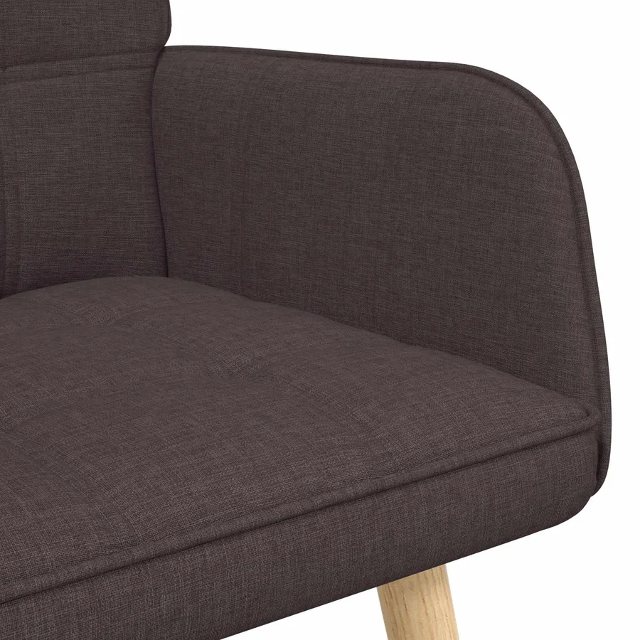 Sofa 2 places Marron foncé 115 x 61 x 87 cm Tissu - 7