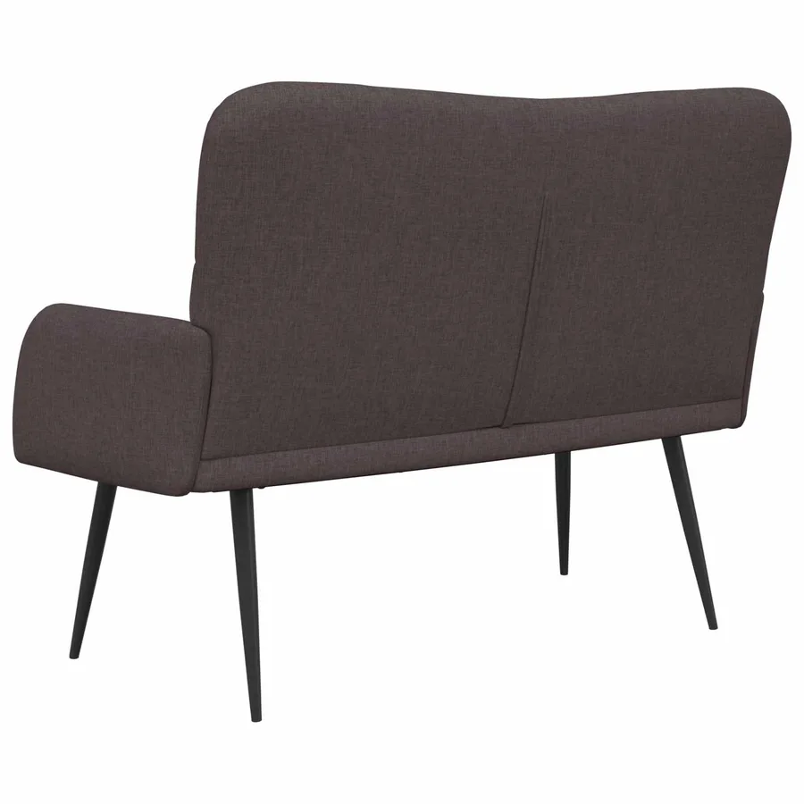 Sofa 2 places Marron foncé 115 x 61 x 87 cm Tissu - 6