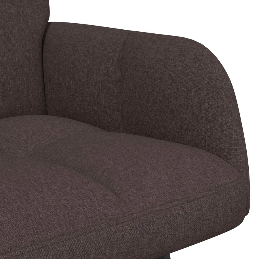 Sofa 2 places Marron foncé 115 x 61 x 87 cm Tissu - 7