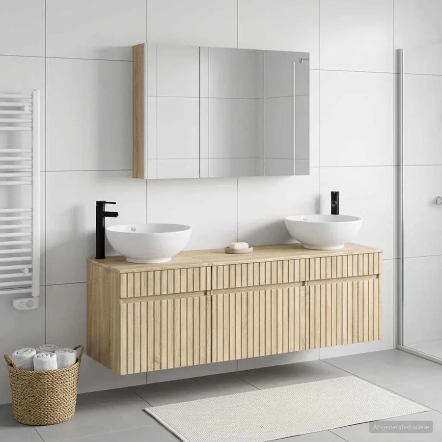 Ensemble d'armoire de salle de bain 4 pcs Chêne Sonoma - 4