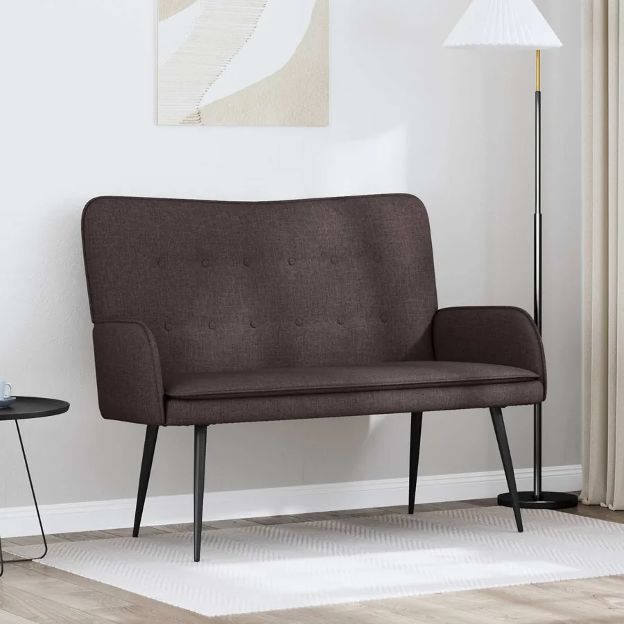 Sofa 2 places Marron foncé 115 x 61 x 87 cm Tissu