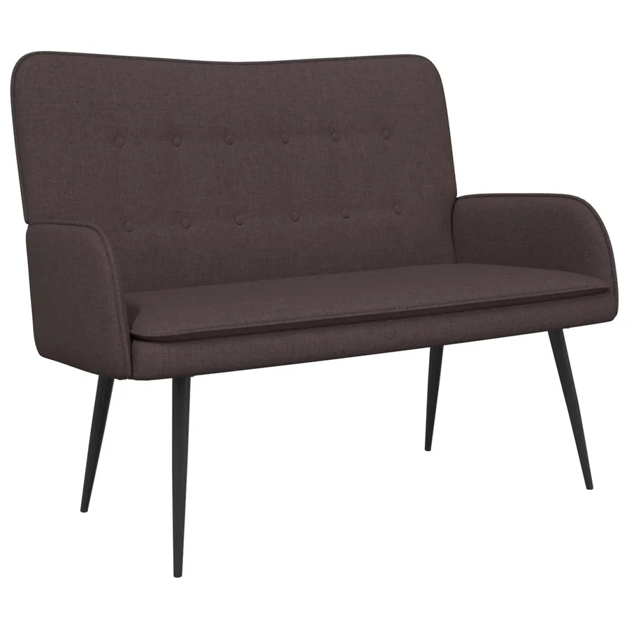 Sofa 2 places Marron foncé 115 x 61 x 87 cm Tissu - 2