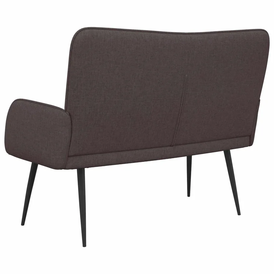 Sofa 2 places Marron foncé 115 x 61 x 87 cm Tissu - 6