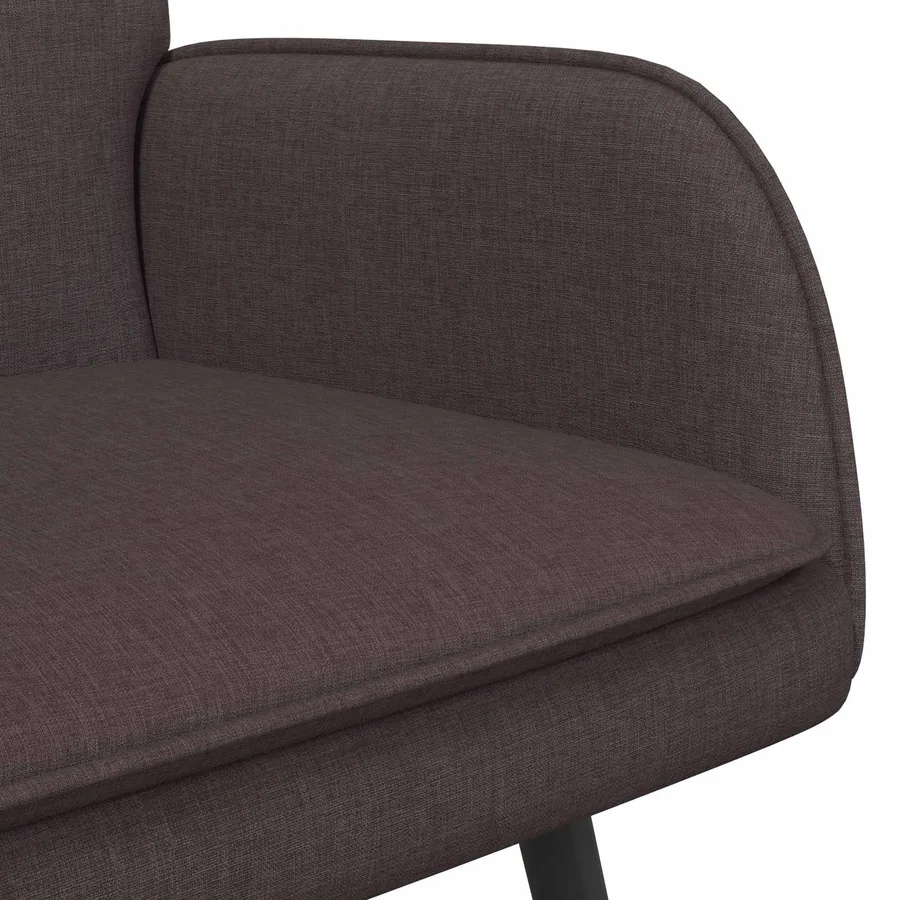 Sofa 2 places Marron foncé 115 x 61 x 87 cm Tissu - 7