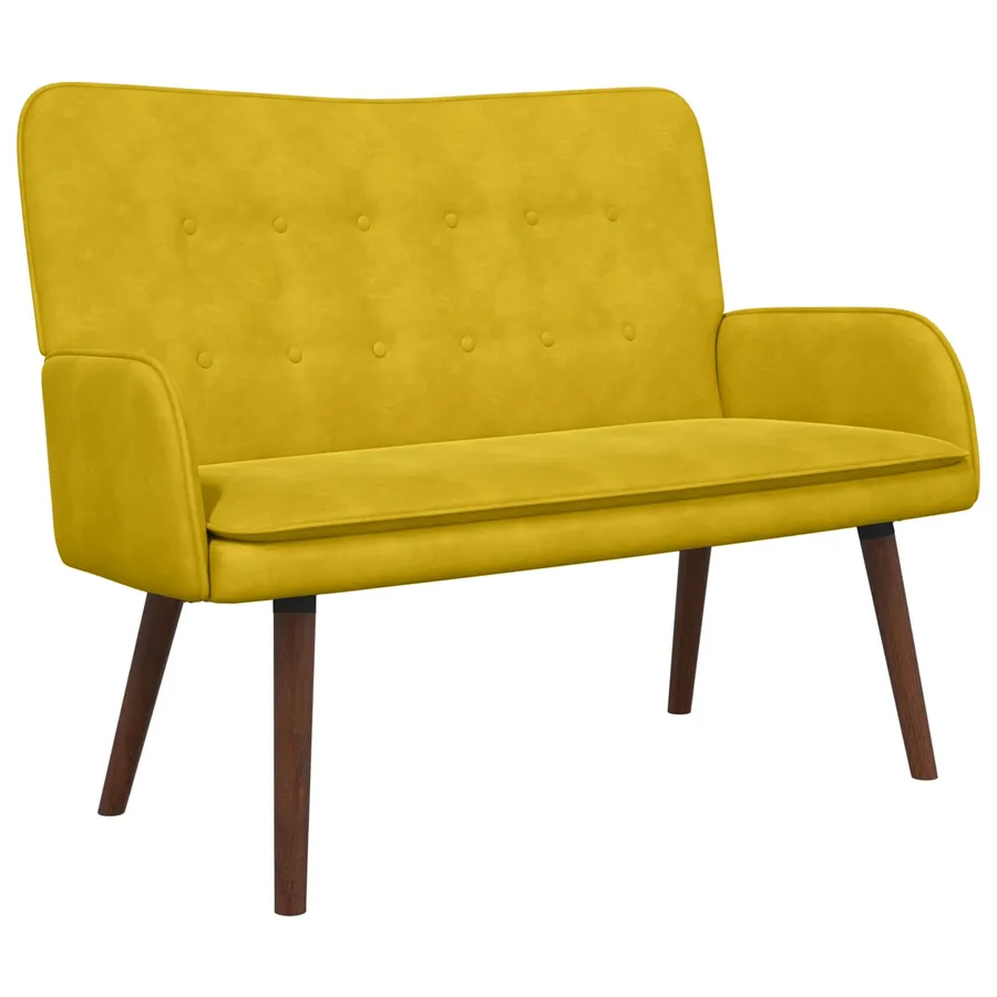 Sofa 2 places Jaune 115 x 61 x 87 cm Velours - 2